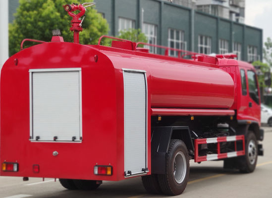 Heavy Duty Water Tank Fire Truck 240HP 6 Wheeled 10T Red Color