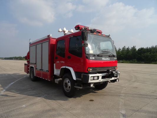 ISUZU 240hp 6 Wheel Emergency Rescue Fire Truck Heavy With 5 Ton Crane